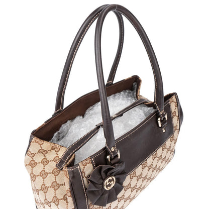 Gucci GG Monogram Leather Flower Handbag
