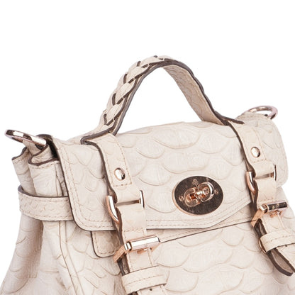 Mulberry Beige Python Embossed Leather Alexa Shoulder Bag
