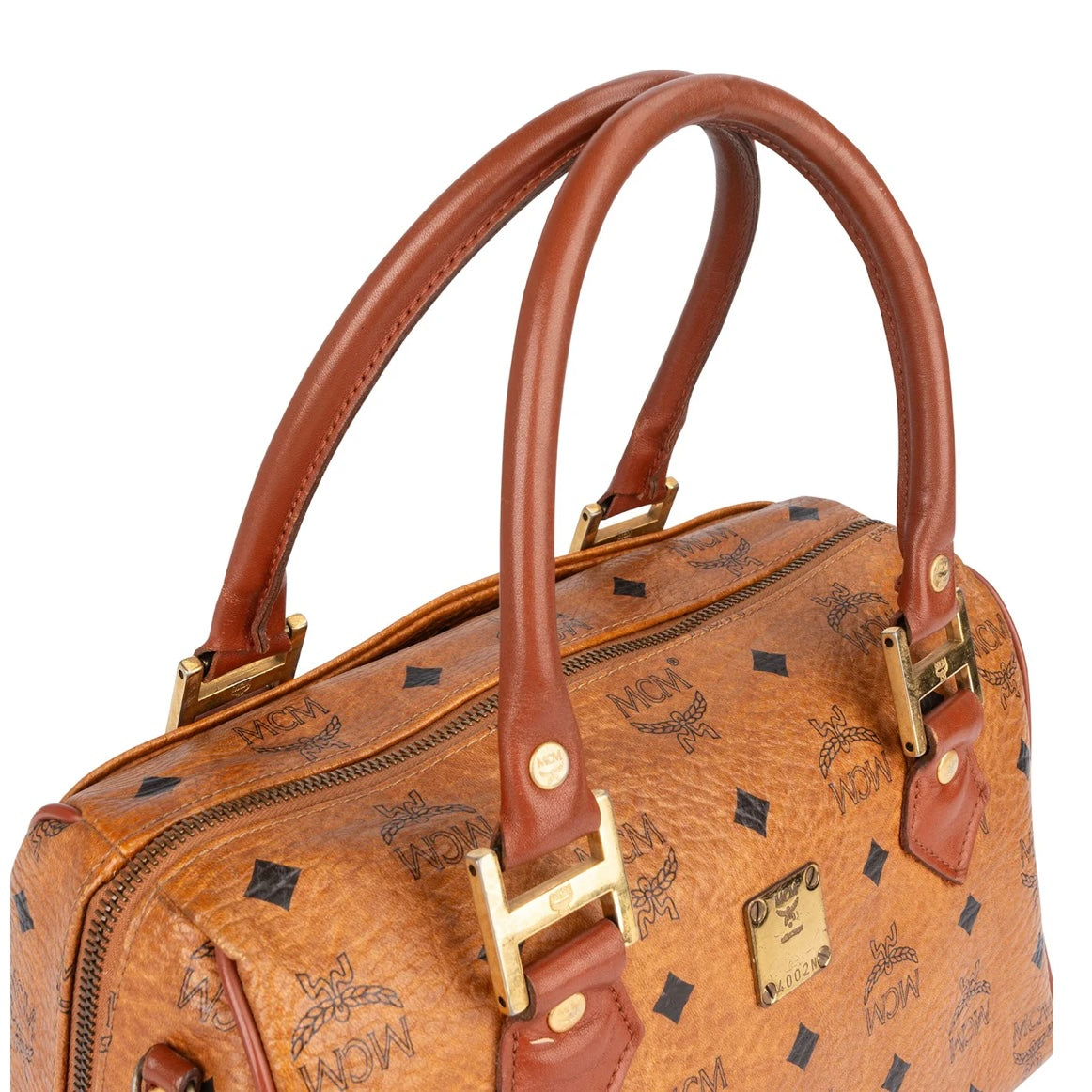 MCM Monogram Visetos Boston Handbag
