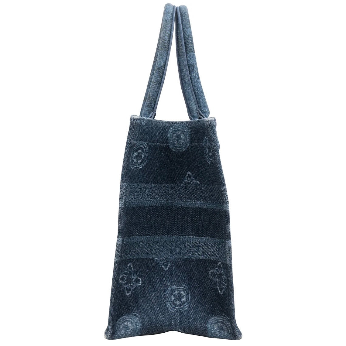 Christian Dior Denim Paisley Flower Tang Medium Book Tote Handbag