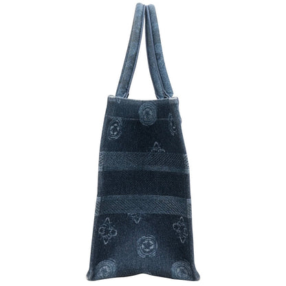 Christian Dior Denim Paisley Flower Tang Medium Book Tote Handbag