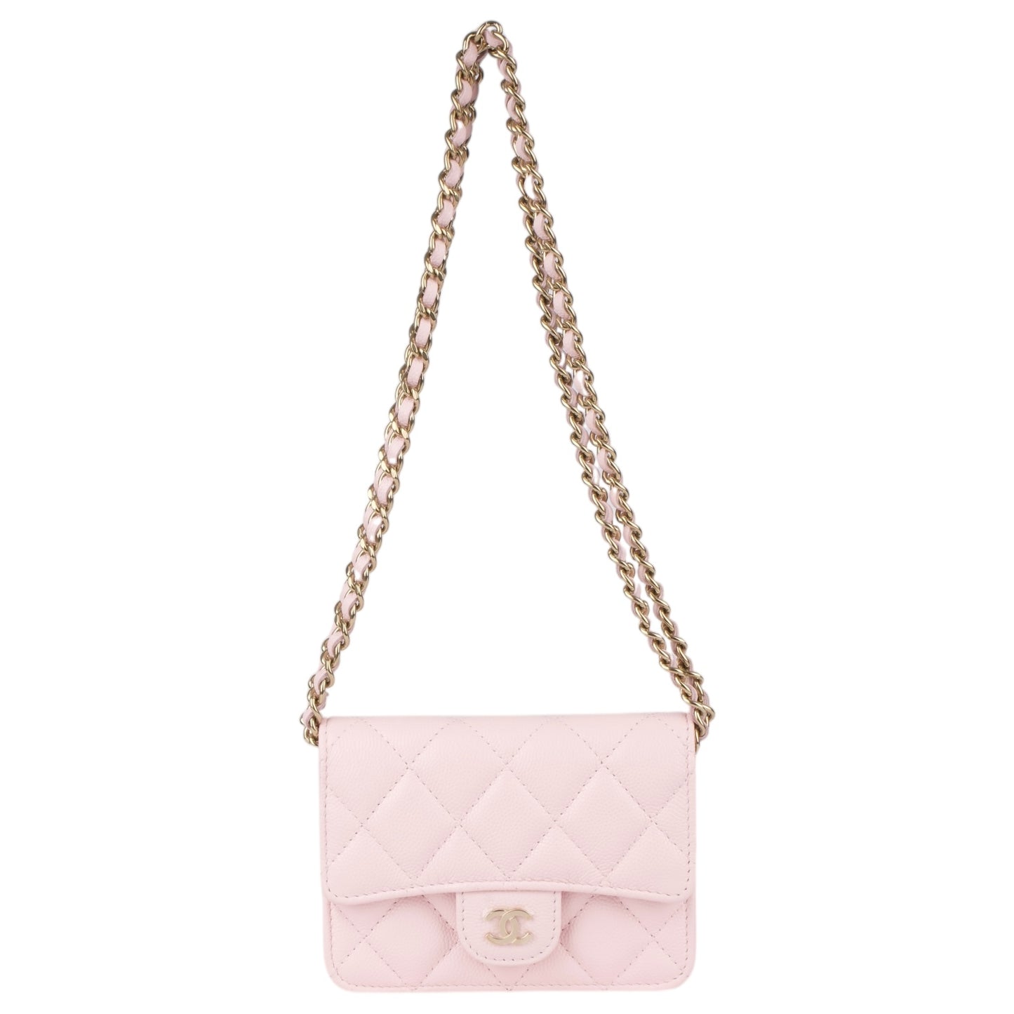 Chanel Caviar Quilted Mini Chain Bag Pink