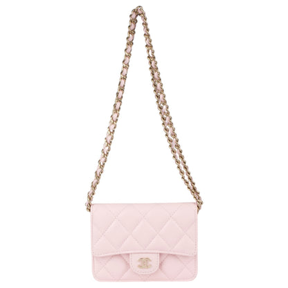 Chanel Caviar Quilted Mini Chain Bag Pink