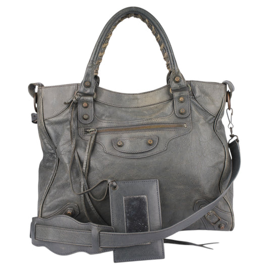 Balenciaga Grey Leather City Handbag