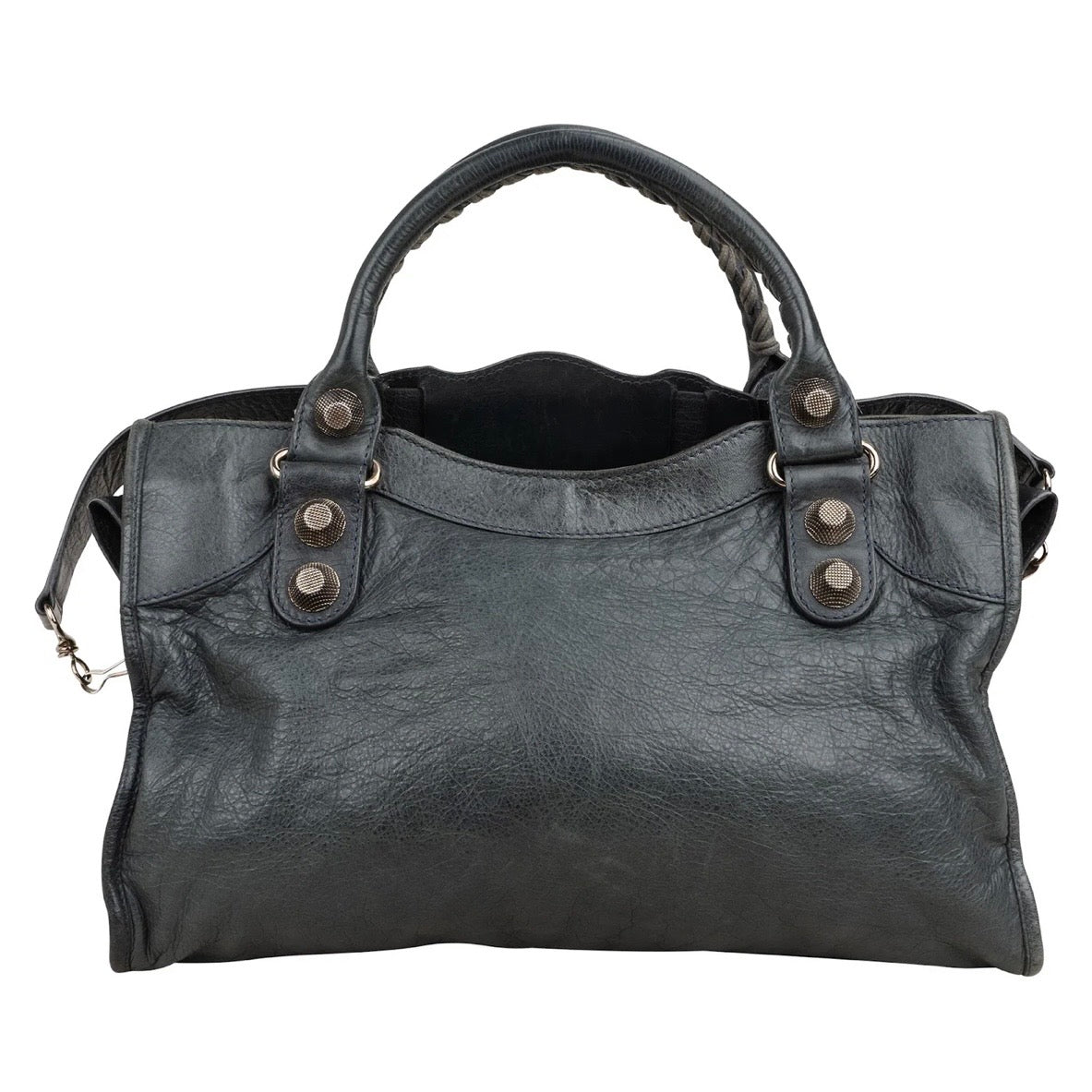 Balenciaga Dark Grey Arena Leather Classic City Handbag