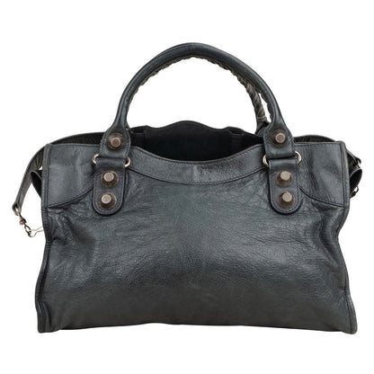 Balenciaga Dark Grey Arena Leather Classic City Handbag