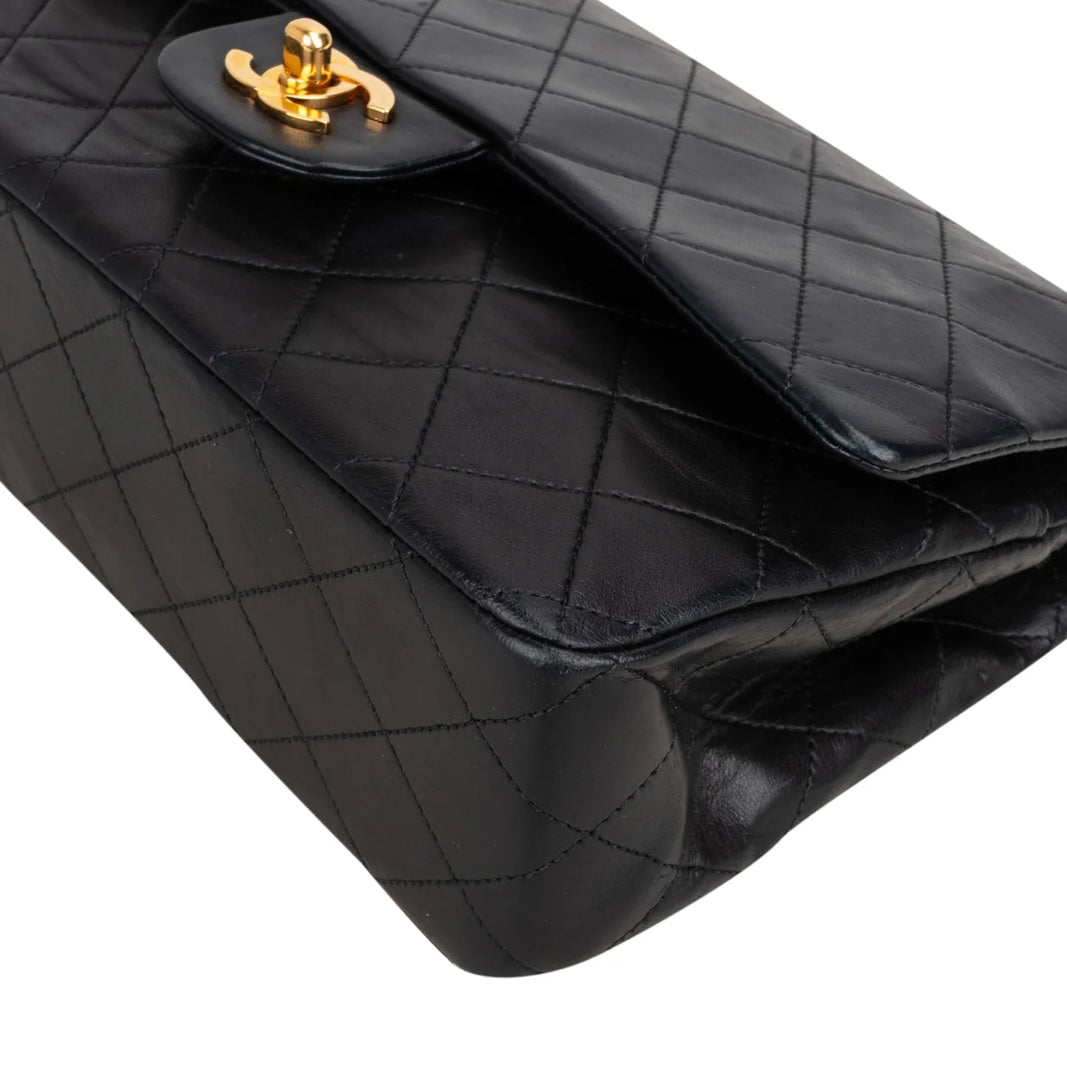 Chanel Quilted Lambskin 24K Gold Medium Double Flap Crossbody Bag