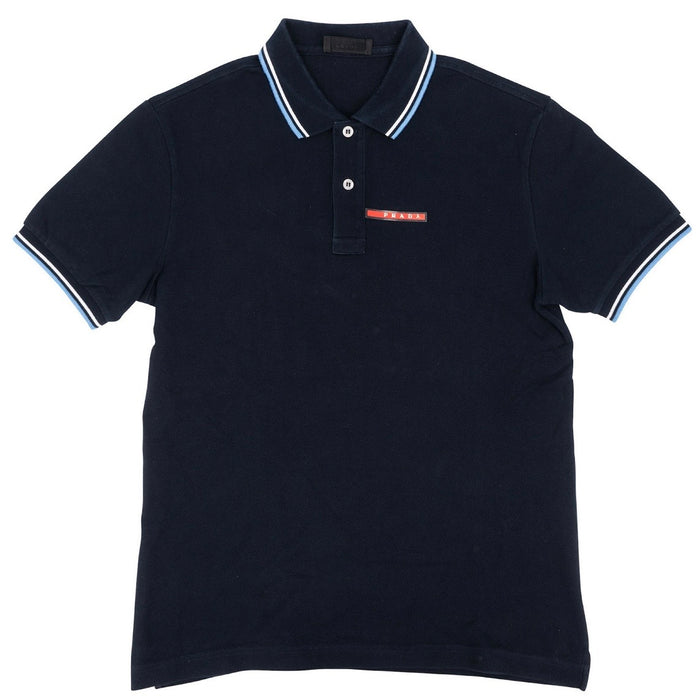 Prada Classic Navy Emblem Polo Shirt (M)