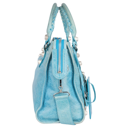 Balenciaga Blue Leather City Handbag