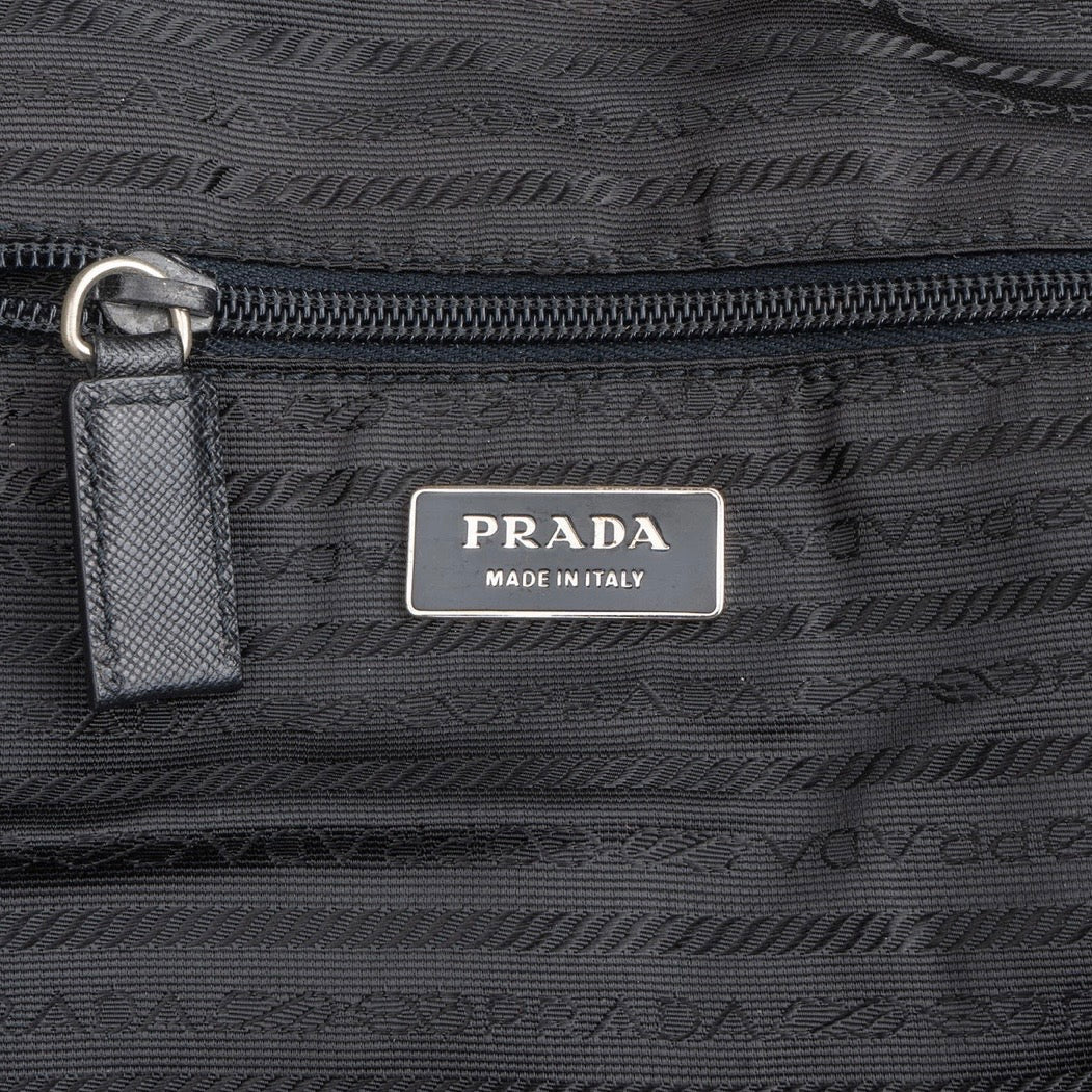 Prada Black Nylon Triangle Duffle Bag 55 Travel Bag