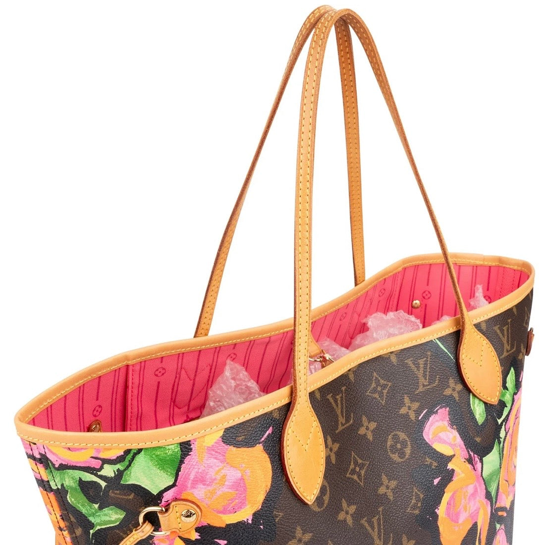 Louis Vuitton Limited Monogram Roses Neverfull MM Shoulder Bag