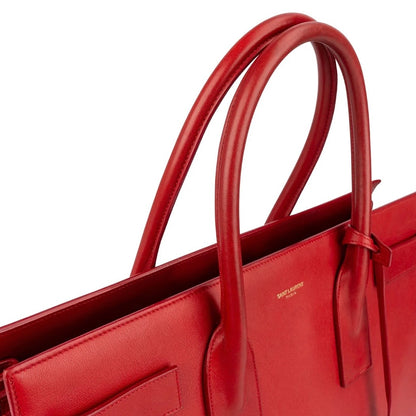 Yves Saint Laurent Red Calfskin Leather Sac de Jour Handbag
