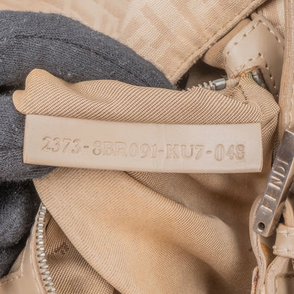 Fendi Monogram Zucca Baguette Buckle Shoulder Bag