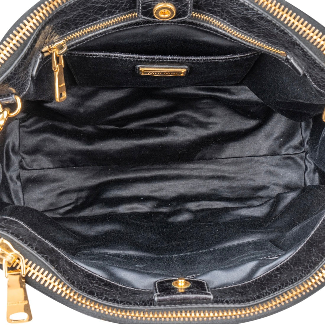 Miu Miu Black Leather City Handbag