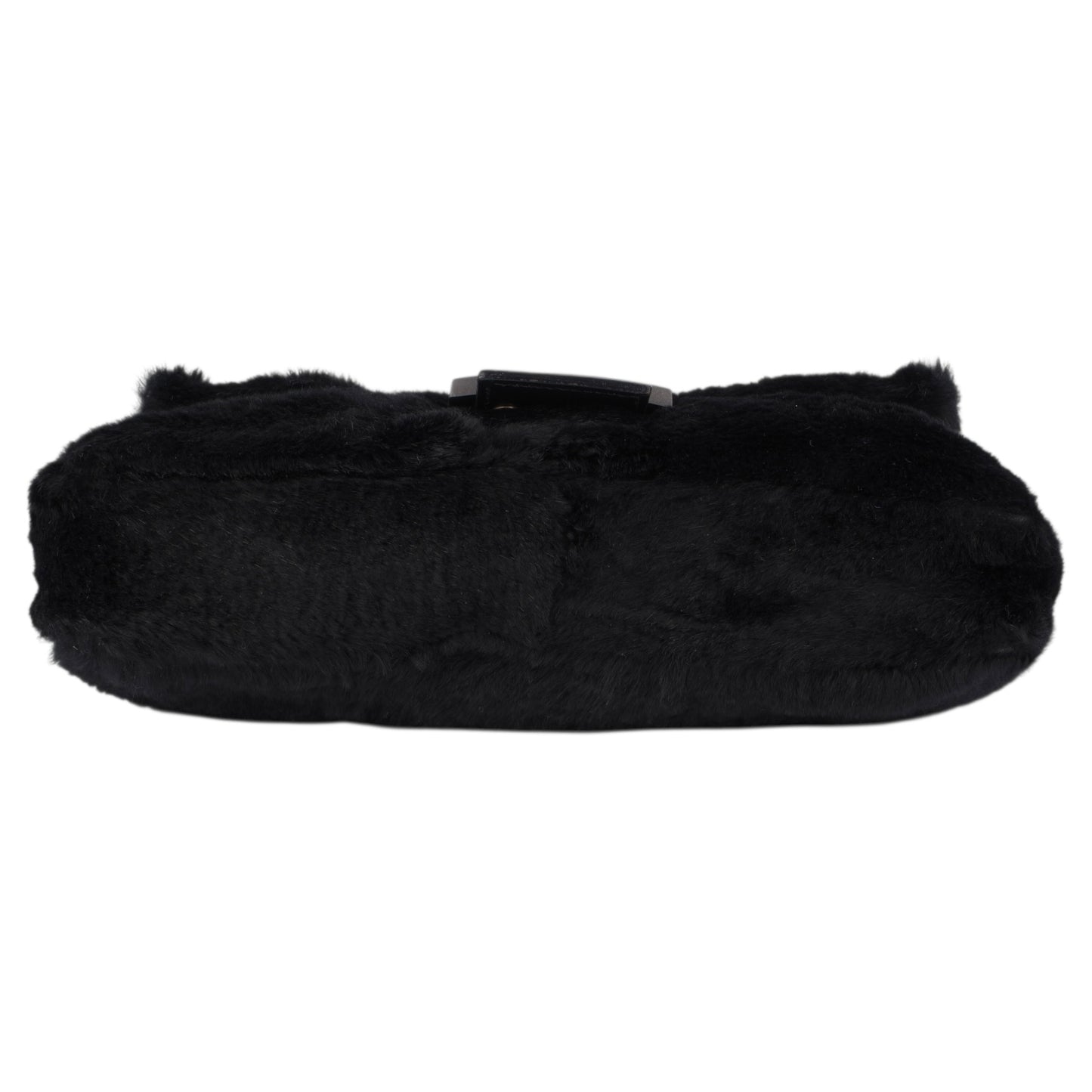 Fendi Black Fur Baguette Handbag