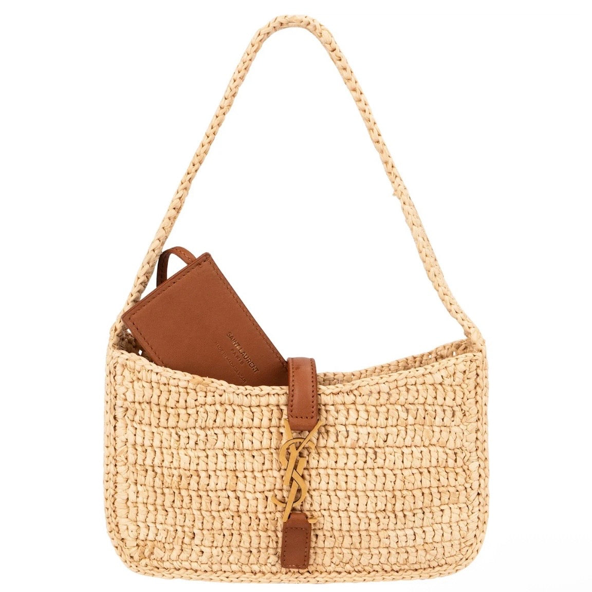 Saint Laurent Raffia Le 5 à 7 Hobo Mini Handbag