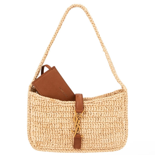 Saint Laurent Raffia Le 5 à 7 Hobo Mini Handbag
