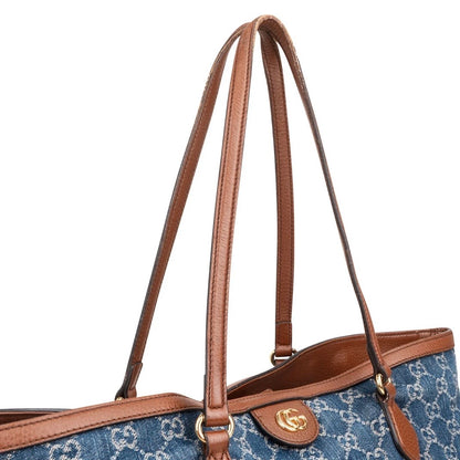 Gucci Monogram Denim GG Ophidia Medium Tote Shoulder Bag