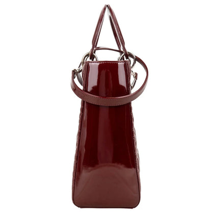 Christian Dior Quilted Patent Leather Lady Dior Handbag