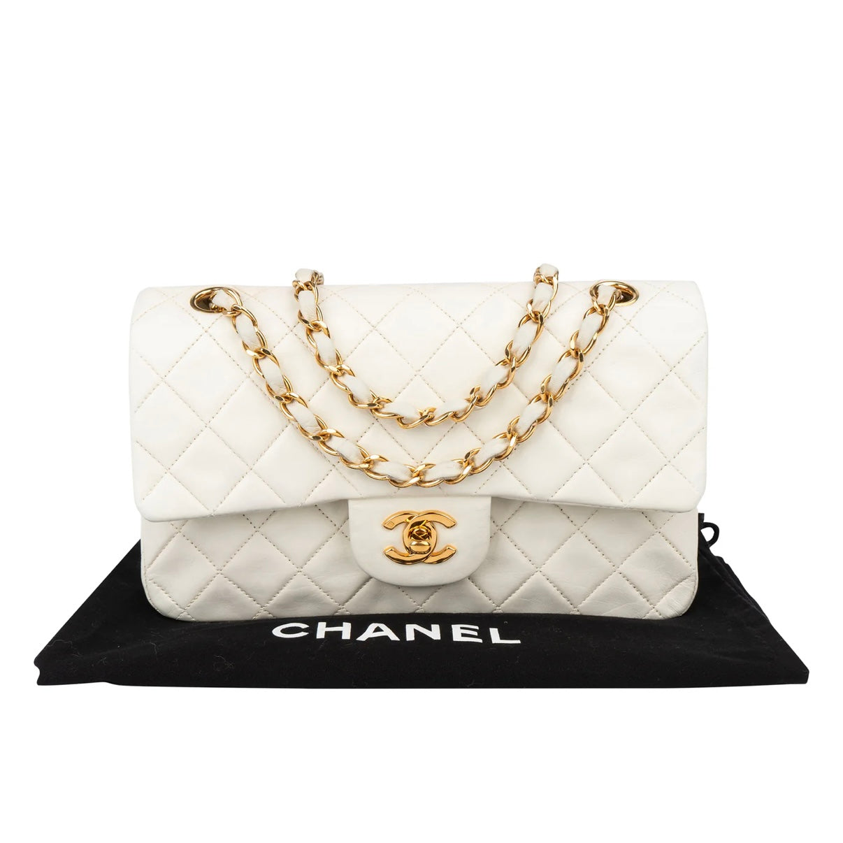 Chanel Quilted Lambskin 24K Small Double Flap Crossbody Bag