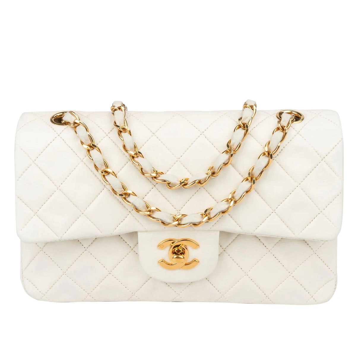 Chanel Quilted Lambskin 24K Small Double Flap Crossbody Bag