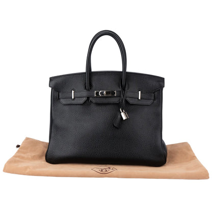 Hermès Noir Togo Leather Palladium Birkin 35 Handbag