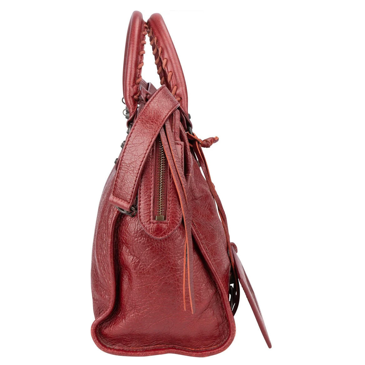 Balenciaga Bordeaux Leather City Handbag