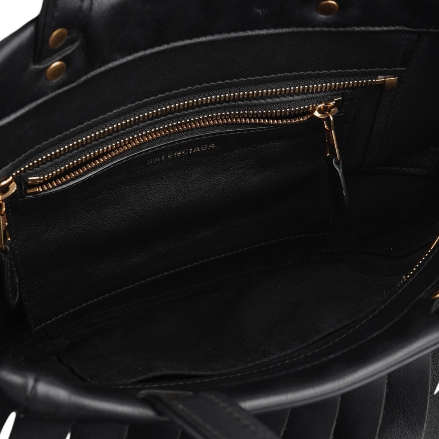 Balenciaga Fringe Laundry Cabas Tote Bag