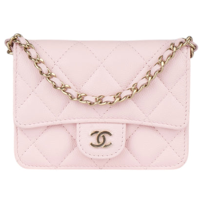 Chanel Caviar Quilted Mini Chain Bag Pink