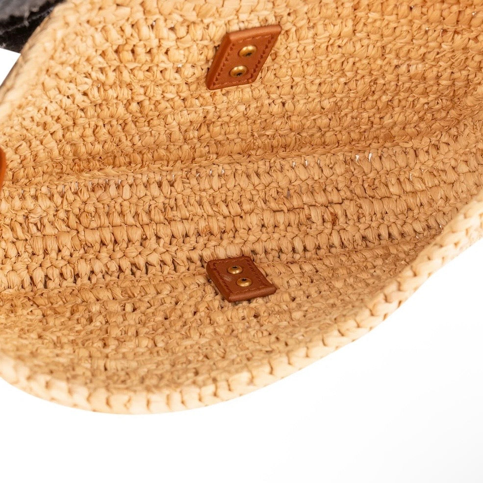 Saint Laurent Raffia Le 5 à 7 Hobo Mini Handbag