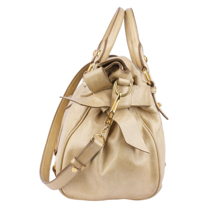 Miu Miu Vitello Lux Bow Shoulder Bag