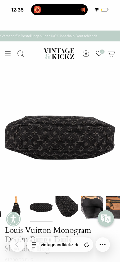 Louis Vuitton Monogram Denim Baggy Daily Shoulder Bag