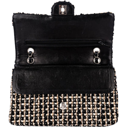 Chanel Quilted Tweed Medium Double Flap Crossbody Bag