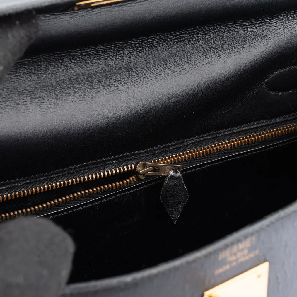 Hermès Noir Boxcalf Kelly 32 Handbag