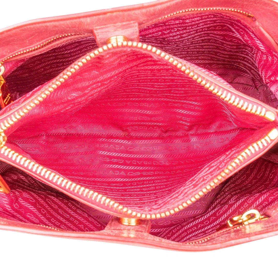 Prada Pink Vitello Lux Shine
Leather Tote Handbag