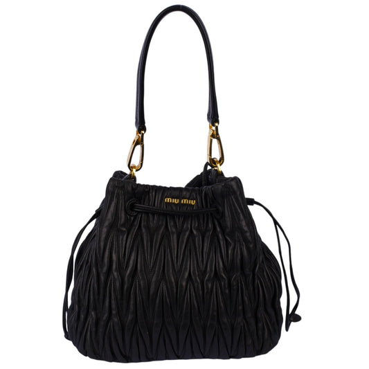 Miu Miu Quilted Leather Bucket Bag