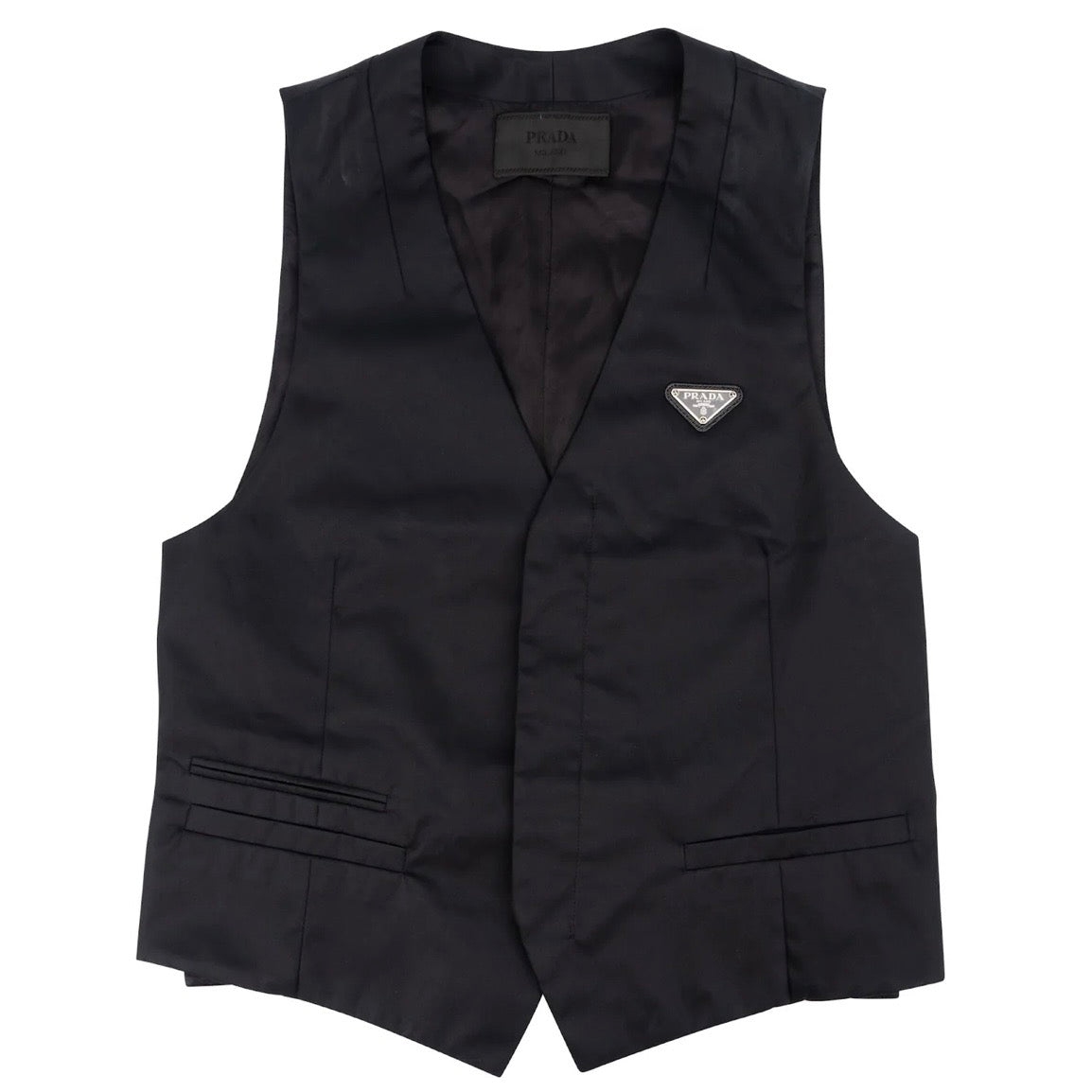 Prada Triangle Emblem Black Vest (IT48 / S)