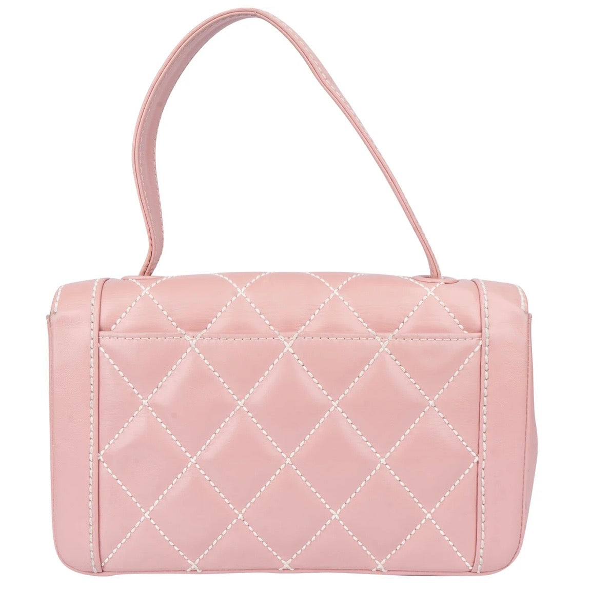 Chanel Quilted Lambskin
24K Gold Single
Flap Rabat Handbag