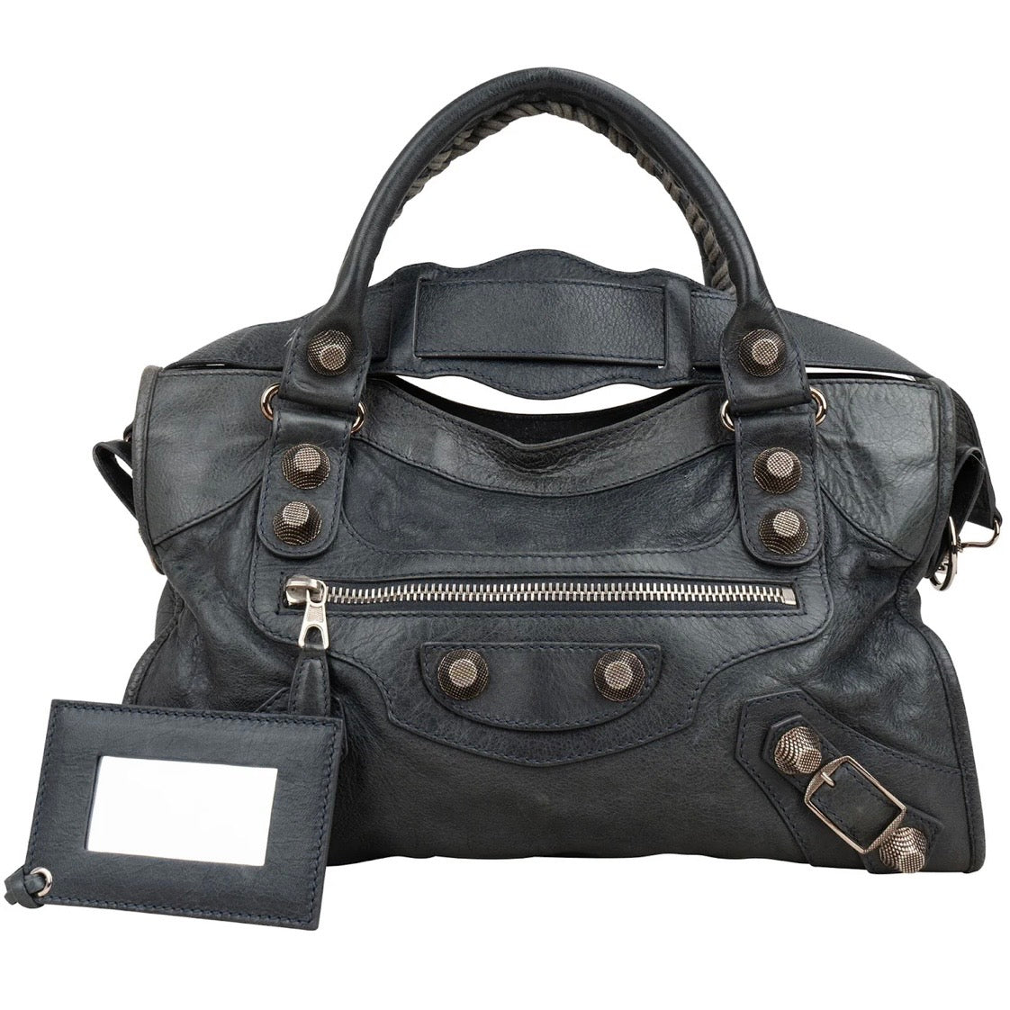 Balenciaga Dark Grey Arena Leather Classic City Handbag