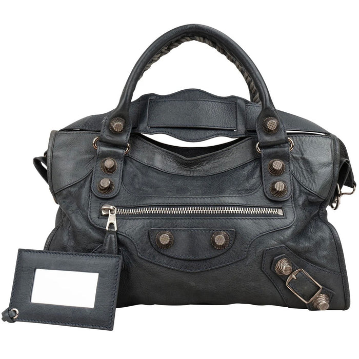Balenciaga Dark Grey Arena Leather Classic City Handbag