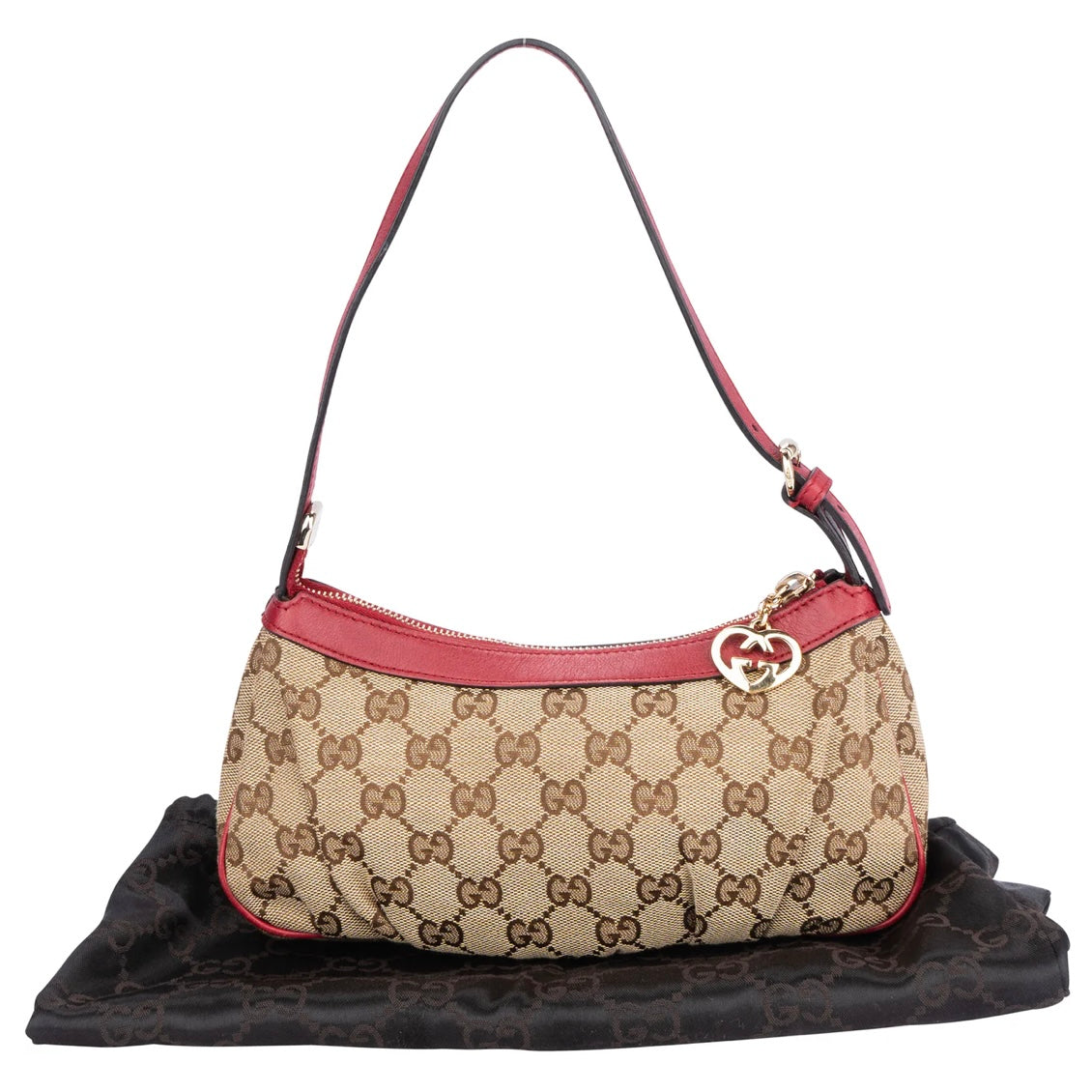 Gucci GG Monogram Heart Baguette Handbag