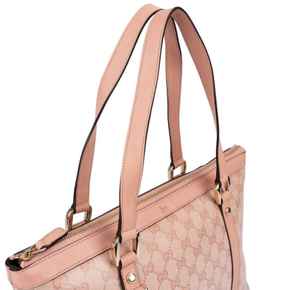 Gucci Monogram GG Coated Canvas Pink Abbey Tote Shoulder Bag