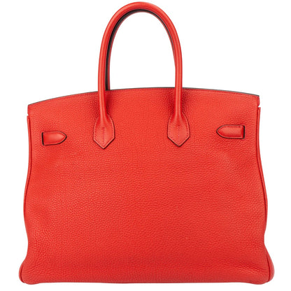 Hermès Rouge Togo Leather Birkin 35 Handbag