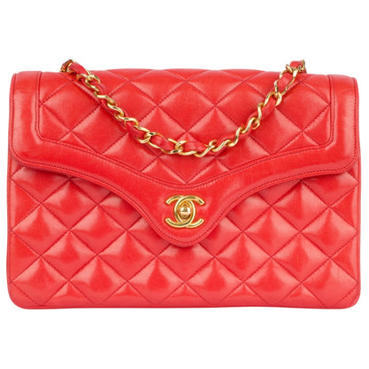 Chanel Quilted Lambskin 24K Gold Single Flap Crossbody Bag