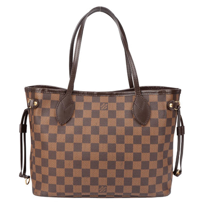 Louis Vuitton Damier Ebene Monogram Neverfull PM Handbag