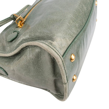 Miu Miu Vitello Shine Leather Mini Bauletto Handbag
