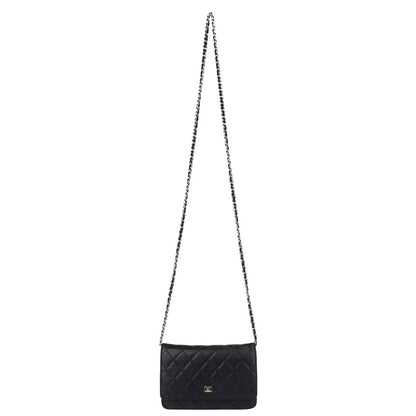 Chanel Quilted Caviar Leather Wallet On Chain Crossbody Bag