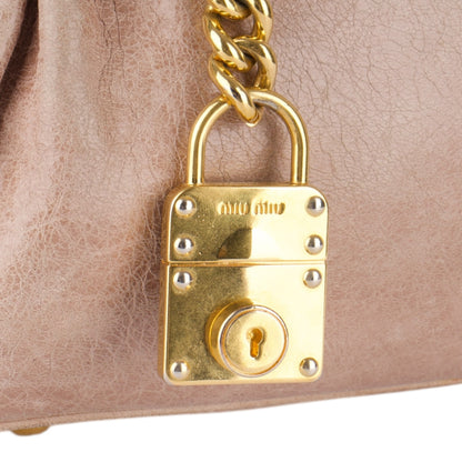 Miu Miu Nero Leather Padlock Handbag