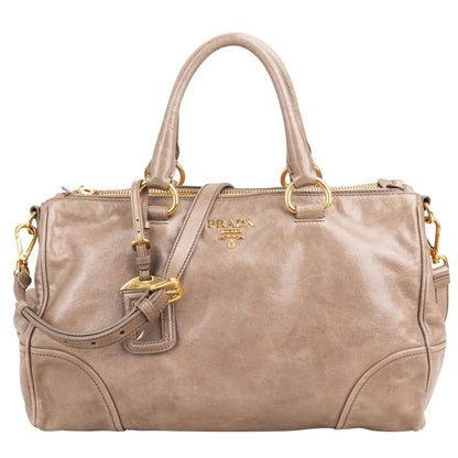 Prada Vitello Shine Leather Bauletto Handbag