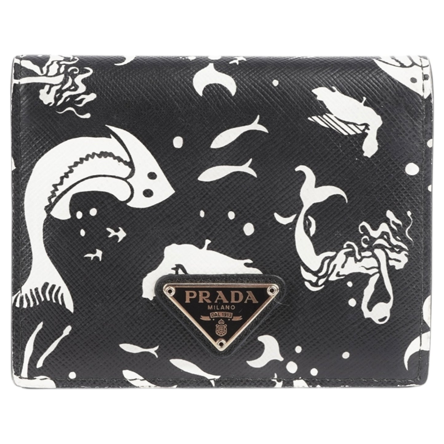 Prada Black Mermaid Print Wallet